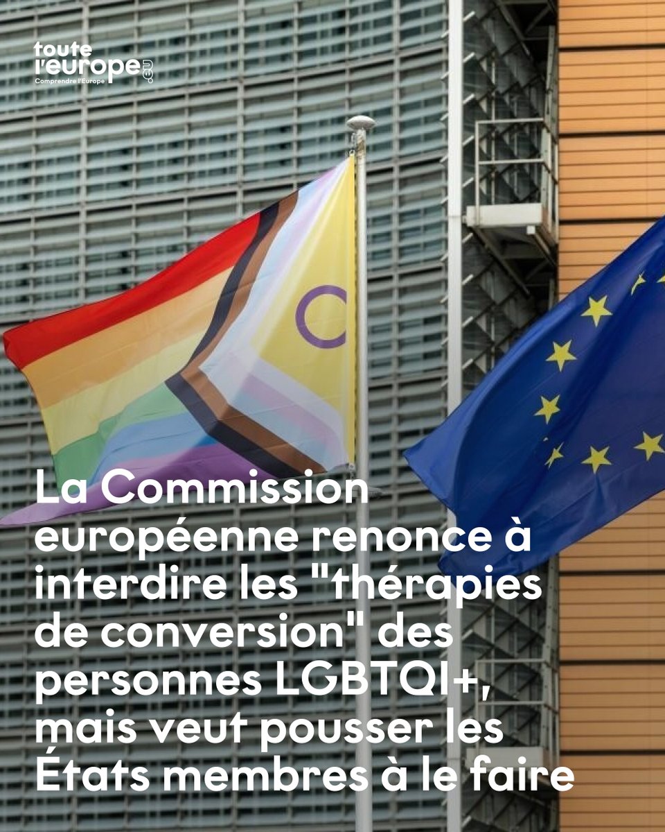 touteleurope's tweet photo. La Commission européenne renonce à interdire les "thérapies de conversion" des personnes LGBTQI+, mais veut pousser les États membres à le faire
➡️ https://t.co/0DmeKt0xBN https://t.co/Lg7wjPs7Wi