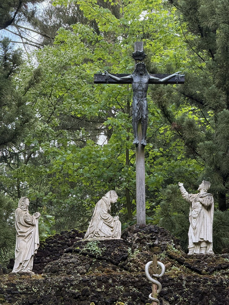 magnifiekZL's tweet photo. LIVE vanuit Moresnet-Chapelle 
De Kruisweg van Moresnet-Chapelle is een bijzondere plek vol rust, geschiedenis en natuur. Eind 19e eeuw legden Franciscanen en vrijwilligers hier een indrukwekkende kruisweg aan, midden in een prachtig park met duizenden bloemen en exotische planten.

Vooral in de lente en zomer is het hier sprookjesachtig mooi, met kleurrijke rhododendrons en verborgen paadjes tussen de staties. Wij vinden het dan ook absoluut de moeite waard om deze prachtige locatie op te nemen in ons aanbod van tours. Misschien zelfs in combinatie met een rondleiding in Klooster Wittem?

#MagnifiekZL
