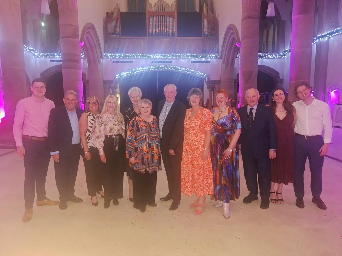 GMLO_UK's tweet photo. DLs Paul and Elaine Griffiths co founders of @TheMonasteryMcr hosted a dinner last night in the Great Nave in honour of our retiring Clerk, Steve Hall, along with his family, the current and previous Lord-Lieutenant, the Vice Lord-Lieutenant and several GM Deputy Lieutenants. https://t.co/JTIBldOolu
