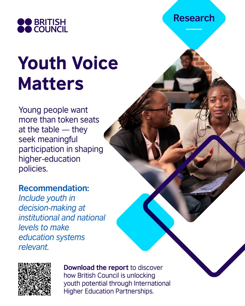 ngBritish's tweet photo. 75% of our research respondents were young people. They told us what's working, what isn't, and what needs to change in African higher education. 👉 https://t.co/4gNyqmXjgK 

#BritishCouncil https://t.co/kpvZkLcP9U