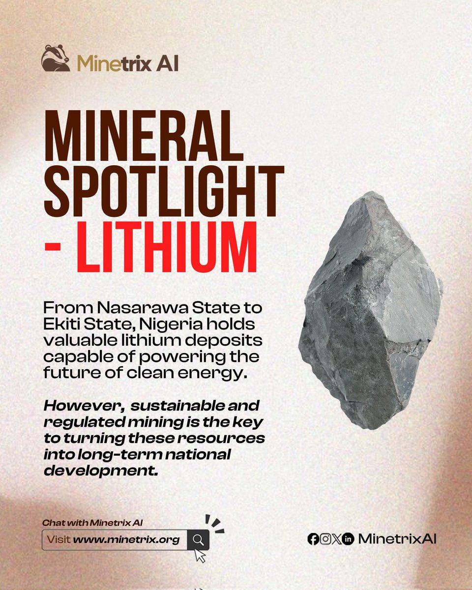MinetrixAI's tweet photo. Lithium mining goes beyond extraction

It’s about water management, community impact, and responsible supply chains.  

Chat with Minetrix AI on https://t.co/7LR8vzKux6.
#MinetrixAI #SmartMining https://t.co/M8tzperYY6