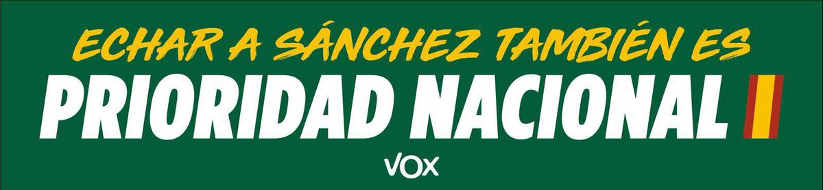 VVillamanta's tweet photo. VOX participará en la manifestación convocada por SOCIEDAD CIVIL el día 23 de Mayo con ésta pancarta para exigir la DIMISIÓN DE SÁNCHEZ. https://t.co/kvDbT7Hdq7