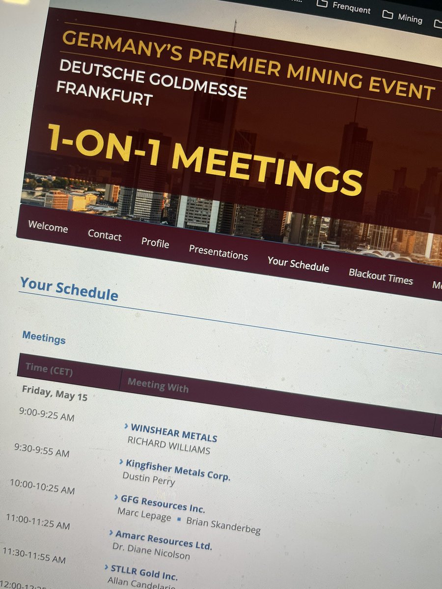 grahamerwalker's tweet photo. Fully and completely prepared for my 18 meetings at my favourite Investor conference @DtGoldmesse starting tomorrow in Frankfurt….cause why waste 25 minutes having a Prez/CEO take you through their slide deck when we can instead spend time on the harder questions. https://t.co/uwt9AvIgWh