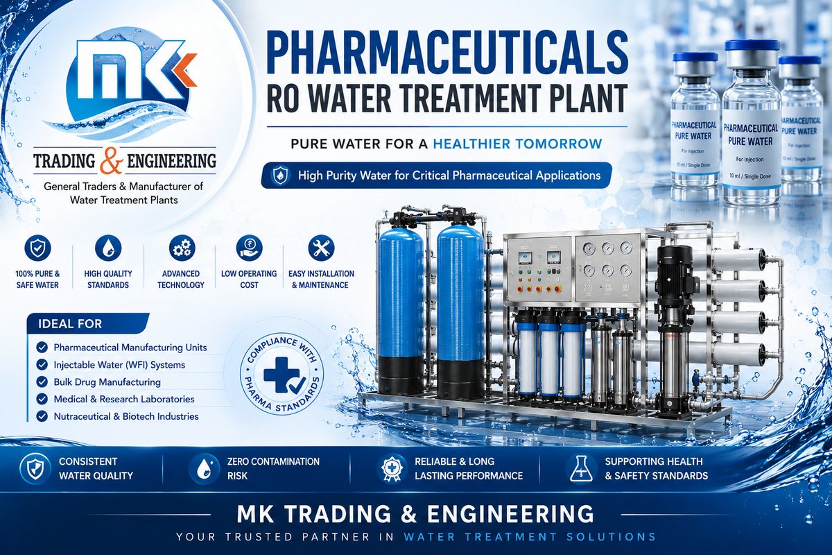 MKTradingEngin1's tweet photo. RO Water Treatment Plants for Pharmaceuticals Industries
03014842823 https://t.co/04pyPx3uqg