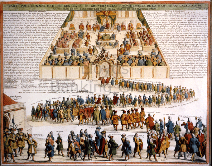 TeatherEdward's tweet photo. To add to the discourse on parliamentary ceremony, here's the state opening of the Parliament of Scotland, 1685 (left); vs the ceremonial opening of the Scottish Parliament, 2021 (right). 

Each parliament in the country should compete for the most grand and traditional ceremony. https://t.co/OgRCrDfmxX