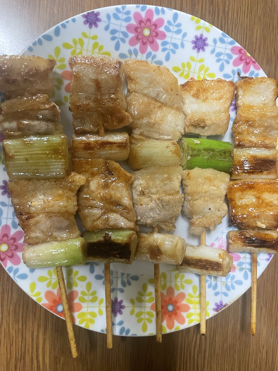 お疲れ様です♪夕飯🍽️ねぎま食べたくなったからスーパーで買って来て