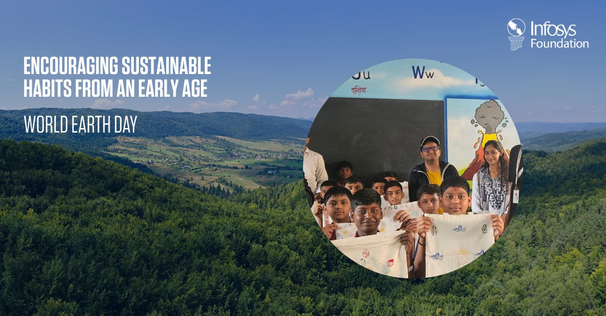 Infy_Foundation's tweet photo. Building environmental awareness through small everyday habits.

On #WorldEarthDay, Sparsh, the Pune DC CSR Team, engaged 100+ children through the distribution of 100 eco-friendly fabric bags and 78 organic pots, encouraging greener choices from an early age.

#InfosysFoundation https://t.co/Mlc1ToGfcb