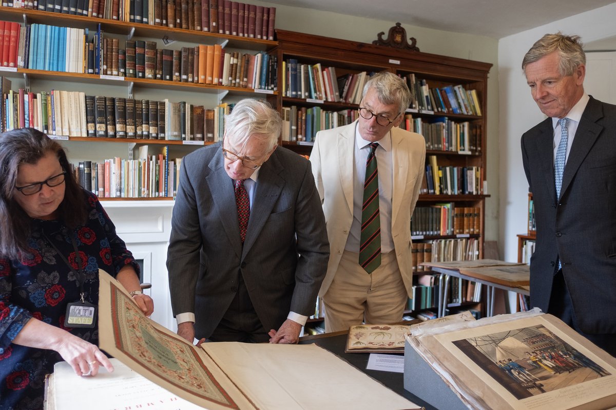 morrablibrary's tweet photo. Yesterday we welcomed HRH the #DukeofGloucester to the library. We showed him around our beautiful building and displayed some of the treasures from our rare book and archive collections, after which he enjoyed lunch with us. #RoyalVisit #IndependentLibraries #ExploreYourArchive https://t.co/LbAQlJu8Cx