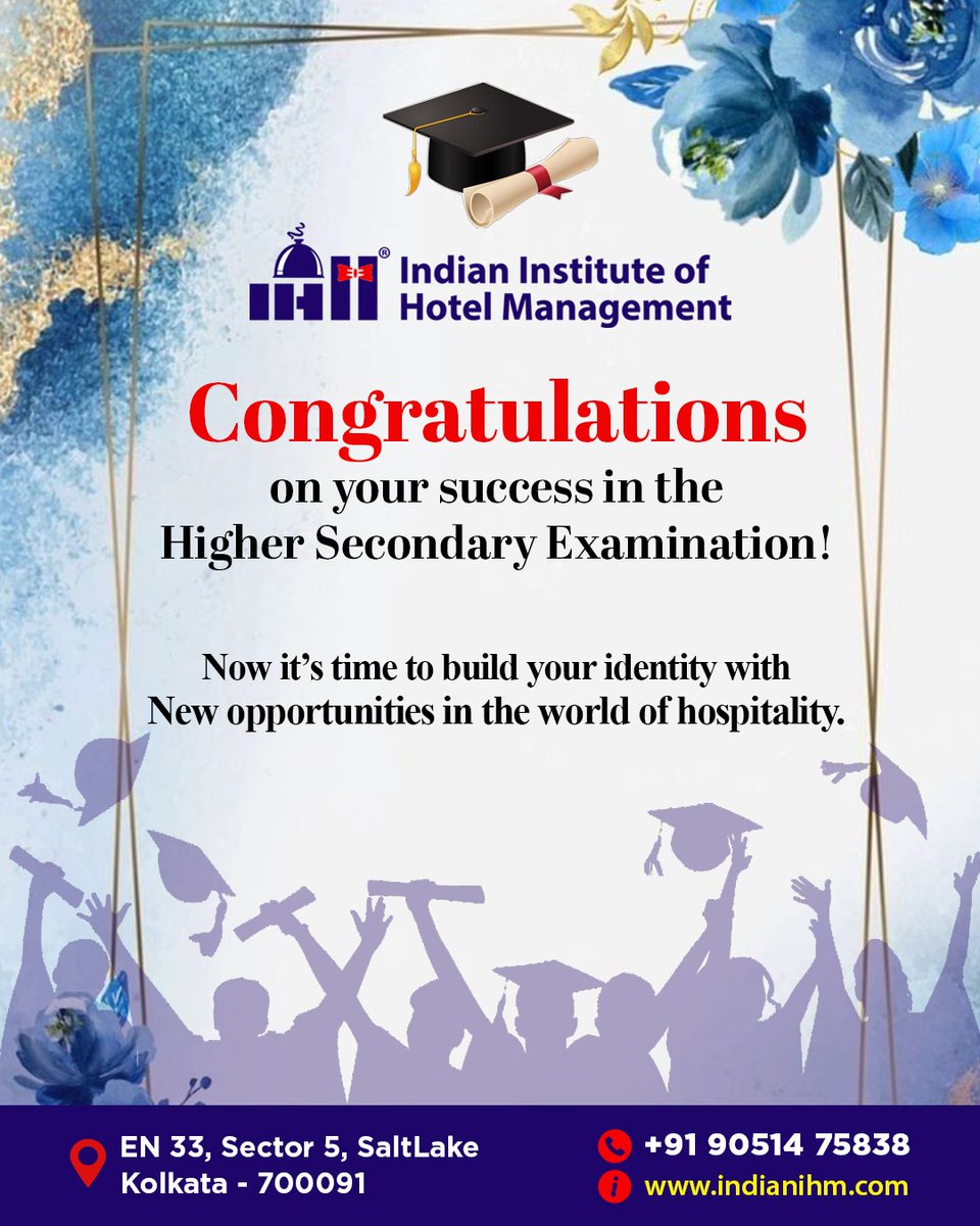 Indianihm's tweet photo. Congratulations on your Higher Secondary success! Your hard work has paid off brilliantly. Now step into the world of hospitality and build an extraordinary career filled with endless opportunities and global experiences! 🎓✨

#Congratulations #HSExamSuccess  #IndianIHM https://t.co/ZrqX5GDdOg