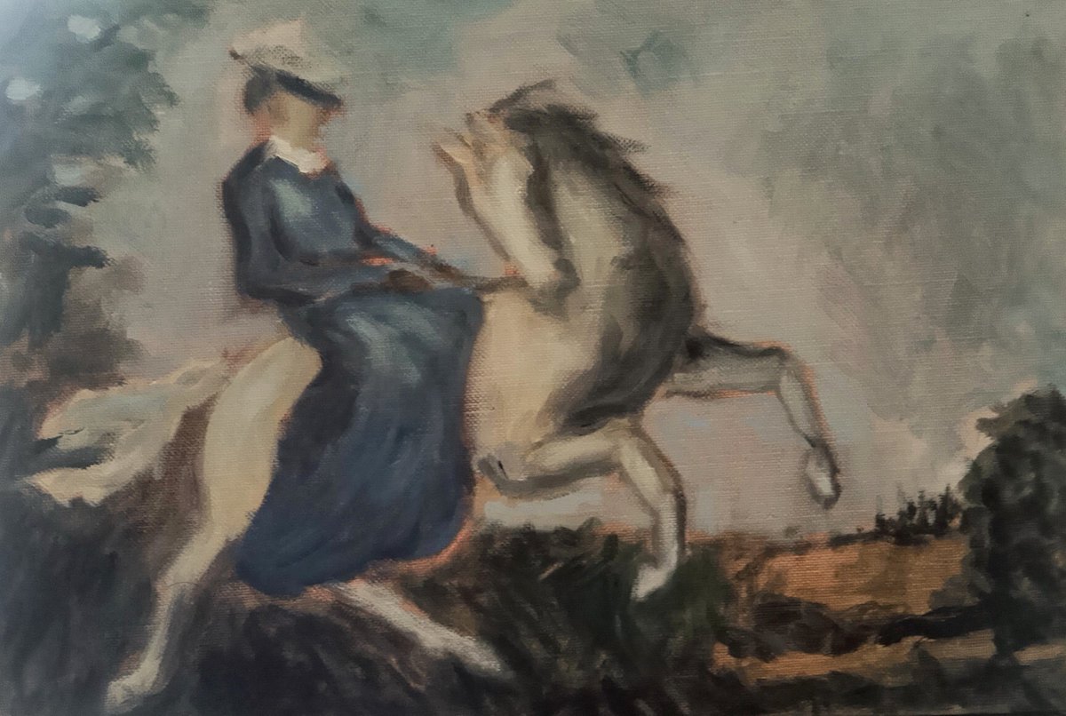 neergpainter's tweet photo. Study of a woman on a horse after Archille Empriere. 
33cm x 23cm, oil on linen.

#horsepainting #油絵 https://t.co/gtW27sFlXR
