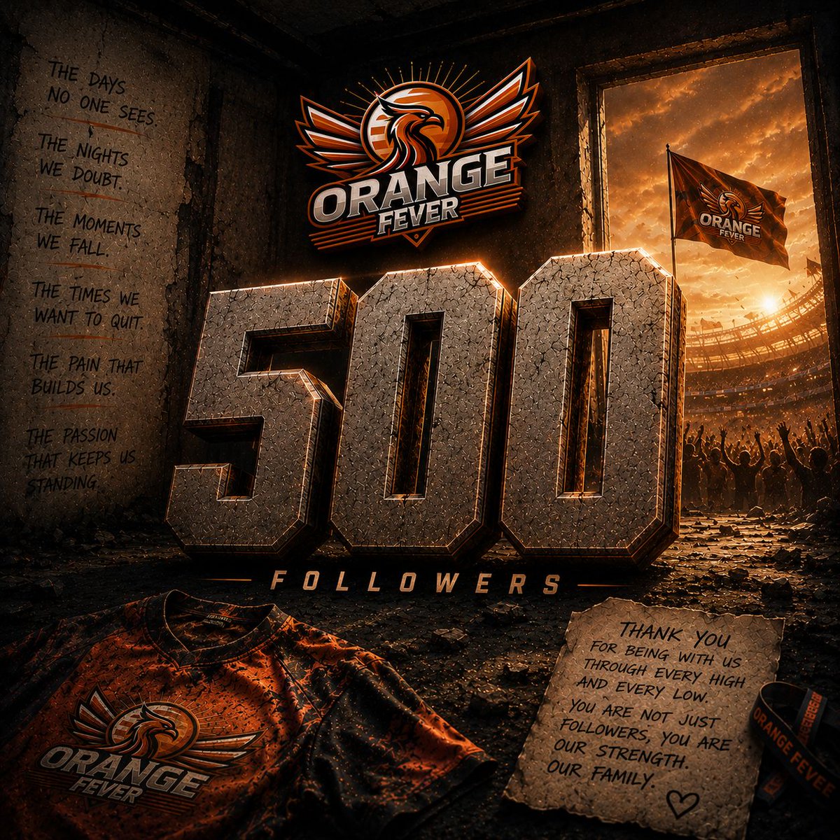 orangefever__'s tweet photo. 500 FOLLOWERS built by passion fueled by the Orange Army this is just the start #OrangeFever https://t.co/iulskcRBmc