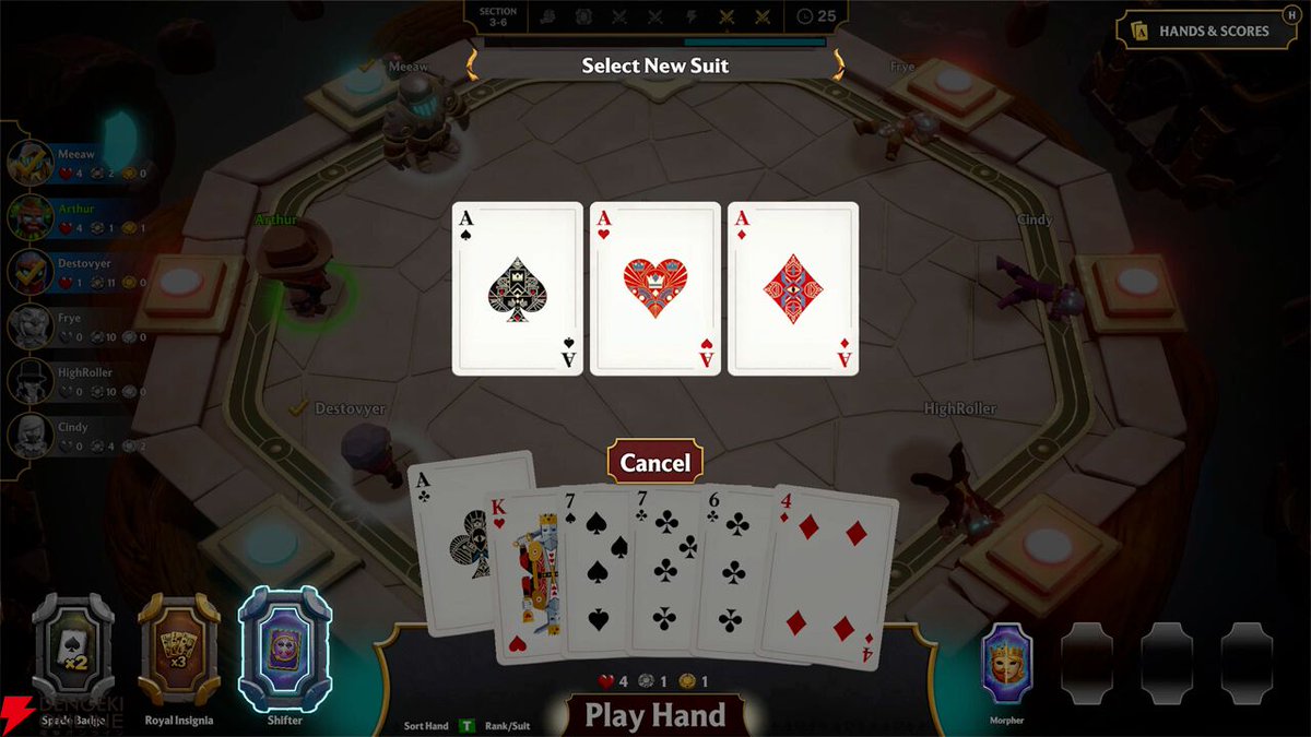 dengekionline's tweet photo. カオスなパーティーゲーム『One Last Hand』デモ版が5/19よりSteamで配信
https://t.co/1Z36Fg6kuN

ポーカー×バトルロイヤル!?
運と戦略、そしてエグいブラフが入り混じる友情破壊（？）のギャンブルバトルが開幕！ https://t.co/xaftJWzhJs