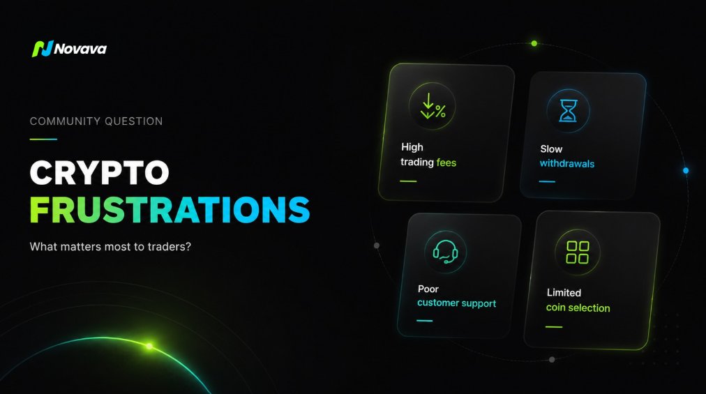 Novava_Official's tweet photo. What's your biggest frustration with crypto exchanges?

🔴 High trading fees
🟡 Slow withdrawals
🔵 Poor customer support
🟢 Limited coin selection

Vote below 👇 We actually read these. https://t.co/xNm4KAi5YM