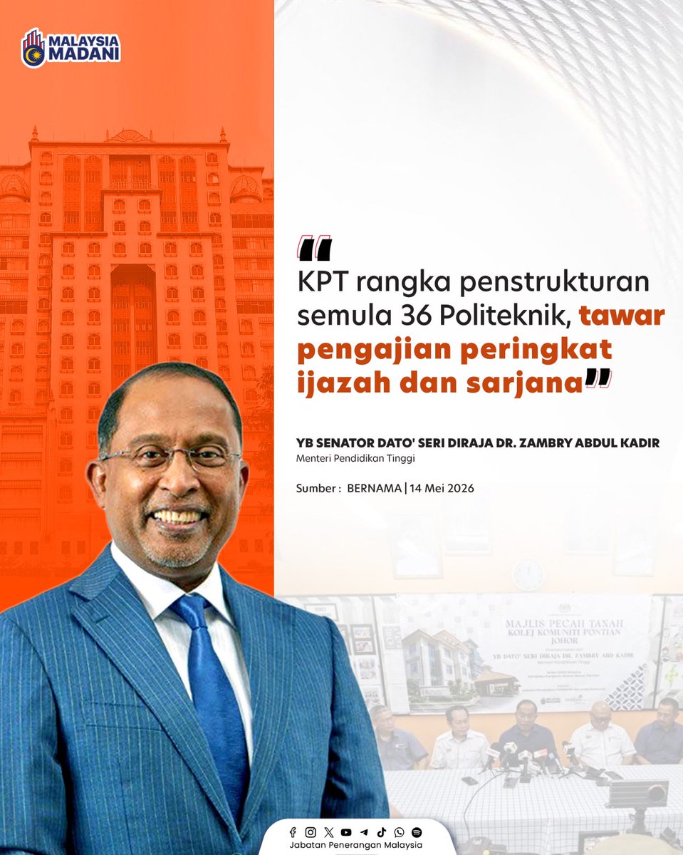 JPenerangan's tweet photo. Langkah ini bertujuan memenuhi keperluan industri masa kini dan masa depan, khususnya dalam bidang berteknologi tinggi. 🎓⚙️

#RancakkanMADANI
#MADANIBekerja
#TaatSetia
#JabatanPenerangan https://t.co/EPkl8f2BdM