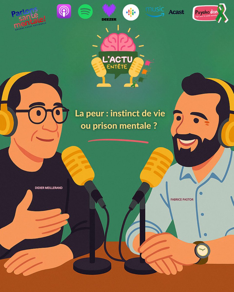 Le_Psychodon's tweet photo. Peur de l’échec, du regard des autres, de l’avenir, de perdre, d’être seul… Mais jusqu’où influence-t-elle nos choix, nos comportements et notre manière de voir le monde ? 🧠

🎧 Disponible dès maintenant ➡️https://t.co/Jp5MexdGxm

#Podcast #SantéMentale #Peur https://t.co/GiNp4Rl4gE
