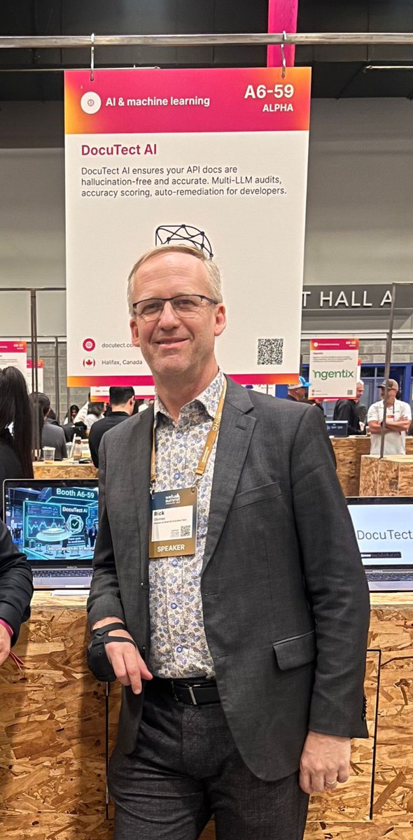 Solexes2025's tweet photo. Day 3 at Web Summit Vancouver 2026 an exciting moment for DocuTect AI

We were honored to welcome Rick Glumac, Minister of State for AI and New Technologies (British Columbia), to our booth at A6-59 during the summit.

Great conversations around the future of AI, innovation, and the growing importance of trustworthy AI systems.

Grateful for the visit and excited for what’s ahead!

#WebSummit #AI #DocuTectAI #Networking #ProductManagement #Innovation #TechStartup #FutureOfAI