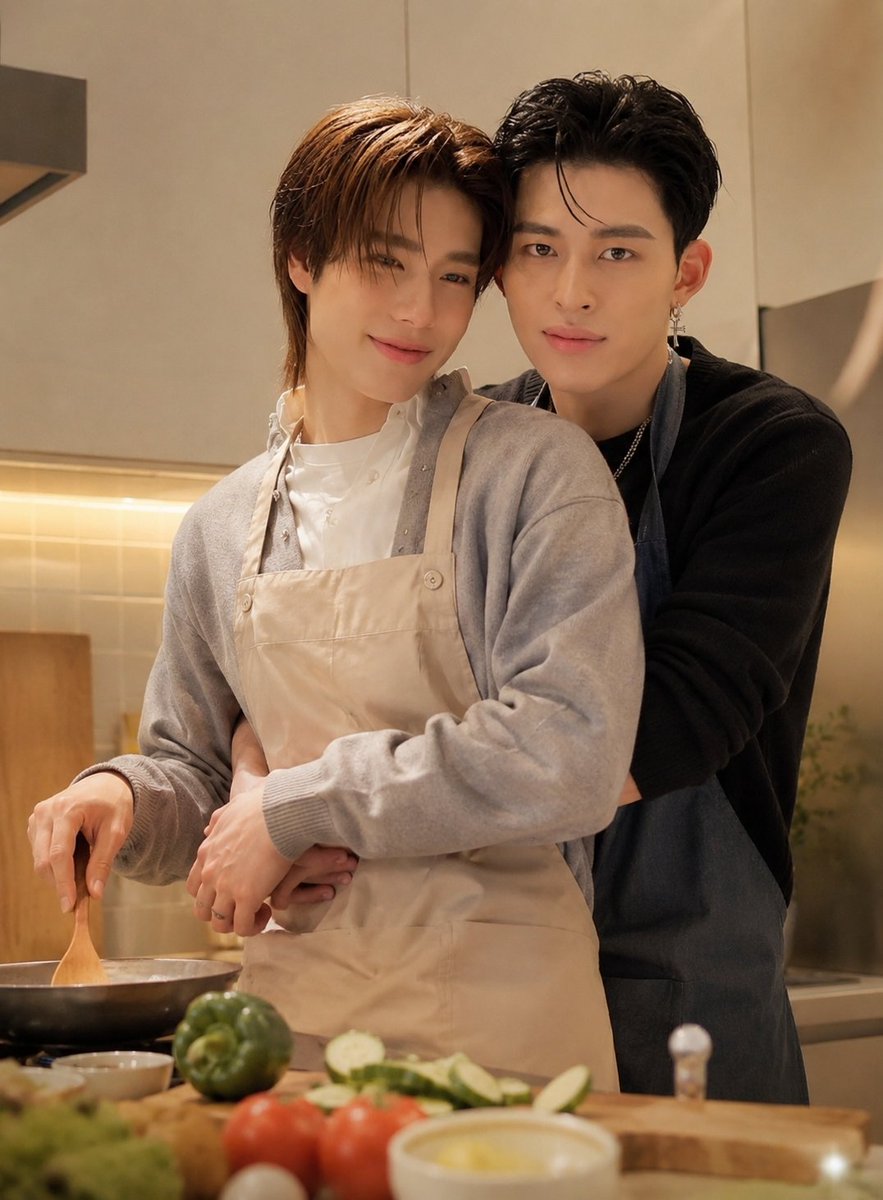 ray87442's tweet photo. PPW after marriage glow ✨️
#pondphuwin #backhug #cozykitchen https://t.co/agC47QSxaO