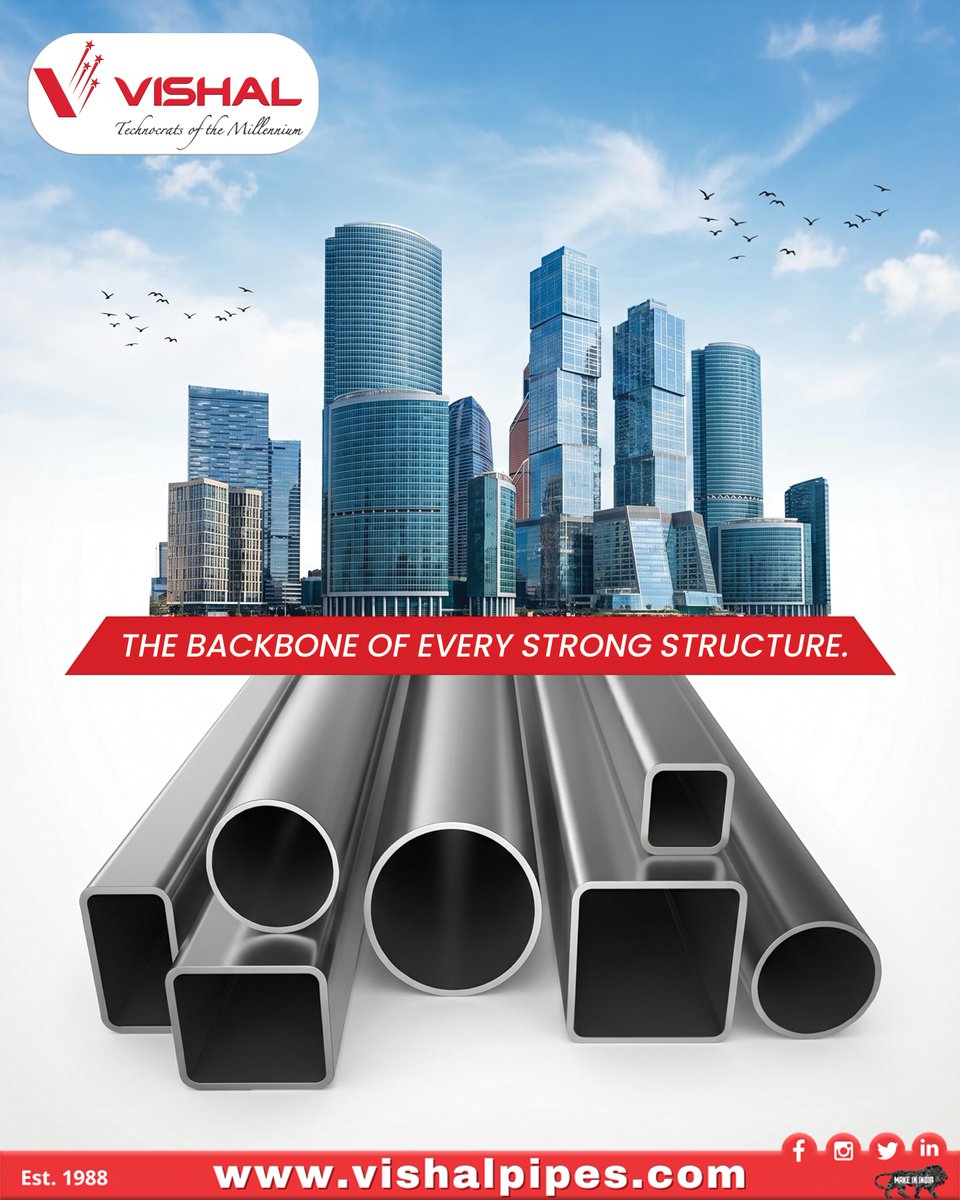 VishalPipes's tweet photo. Built with strength, engineered for durability — Vishal Pipes stands as the backbone of every strong structure.
From modern infrastructure to lasting performance, trust pipes that are made to support the future with quality and reliability.

#VishalPipes #StrongStructures https://t.co/Co1iRrNKYk