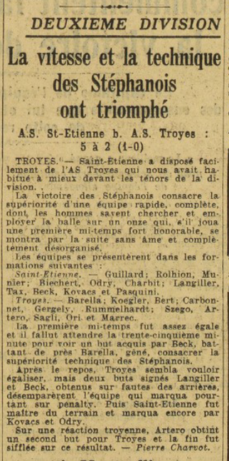 pilia_albert's tweet photo. 📚#ASSE #90ans épisode 77
Le 17 mai 1936, l'ASSE s'est montrée supérieure à Troyes (5-2) avec un doublé d'Yvan Beck.
Les Verts restent troisièmes de la D2 à deux points des deux premières places (Roubaix et Rouen) qui montent en D1.
Ils peuvent encore espérer accéder à la D1. https://t.co/aN7Gzjw0Fr