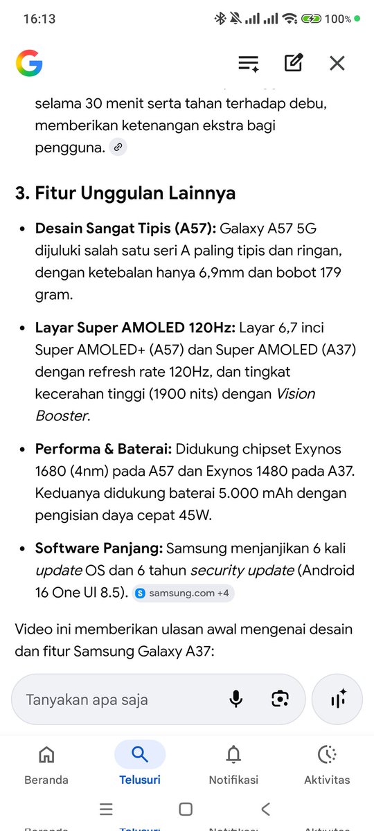 slvndhsry's tweet photo. @samsungID Fitur unggulan Samsung Galaxy A57 5G &amp; A37 5G yaitu kemampuan nightography yang menghasilkan foto/video jernih di kondisi minim cahaya dan daya tahan air dengan sertifikasi IP68 serta tahan terhadap debu. 

#GalaxyA57 5G #GalaxyA37 5G #SemuaBeraniAwesome #GalaxywithPKA 💙 https://t.co/k2sTyz80HF