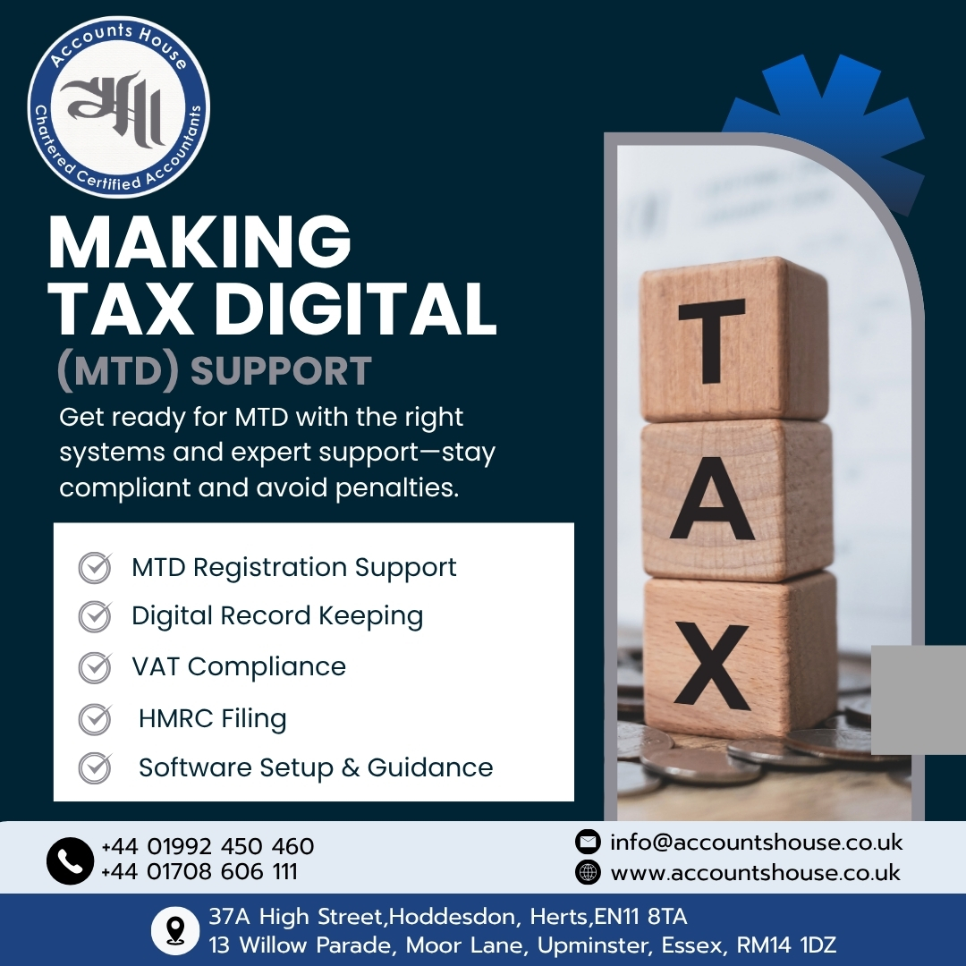 AccountsHouse's tweet photo. MTD is not optional. Preparation is.

👉 Get MTD-ready today.

#MTD #UKBusiness #HMRC #accounts #accountshouse https://t.co/DcM0vPz0Cs
