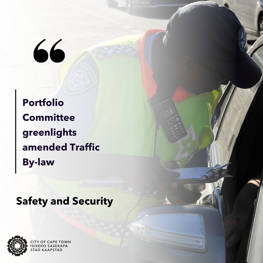 CityofCT's tweet photo. The City's proposed amendments to the Traffic By-law have been approved by the Safety and Security Portfolio Committee and are now heading for final approval.

See: https://t.co/ChmZWxjHob https://t.co/JdMHZFsbE2