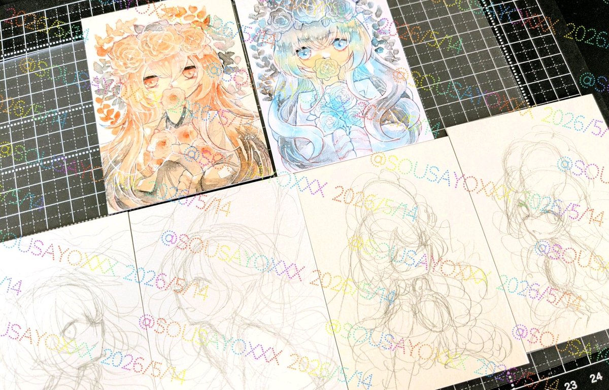 wip🖌️ ATC原画を合間に準備中です。