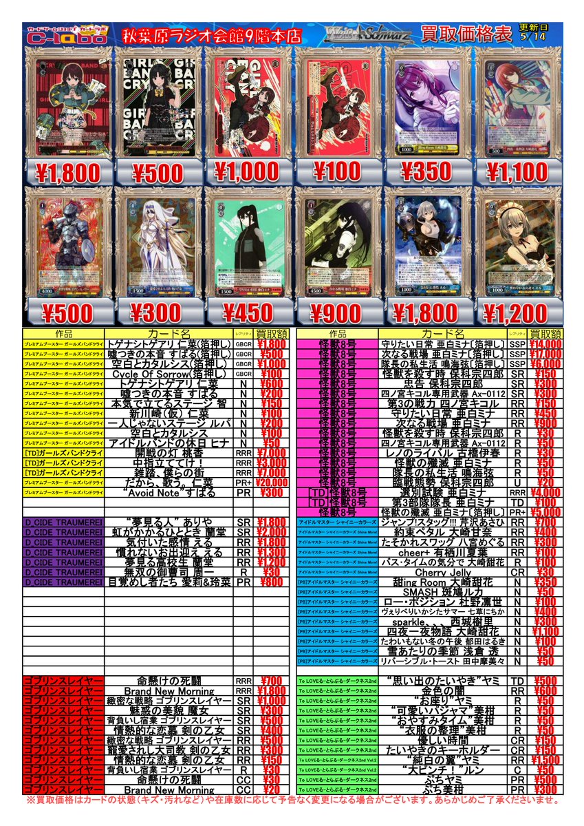 ◇ #ヴァイスシュヴァルツ 買取情報◇ 貴方だけに捧ぐ アルベド RR