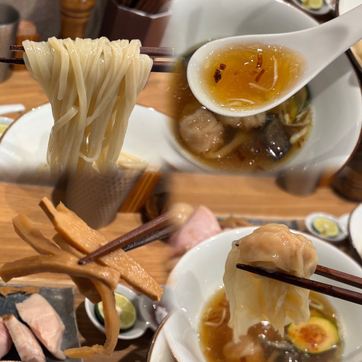 nabonayo2's tweet photo. ラーメン探訪『らぁめん 鴇』寒川
限定　特製白醤油つけめん(鴨ロース増し)

深い旨味の和風出汁に､淡い白醤油タレの極上のつけ汁､茄子が爽やかさを演出😋👌👍豚・鶏・鴨のチャーシューに雲呑に味玉も超激旨💯💯💯自家製平打ち麺は塩のみでいける凄いヤツ🈵🌈素晴らしいの一言､ご馳走様でした🍜🙏🙇‍♀️ https://t.co/BmPhiHUThg