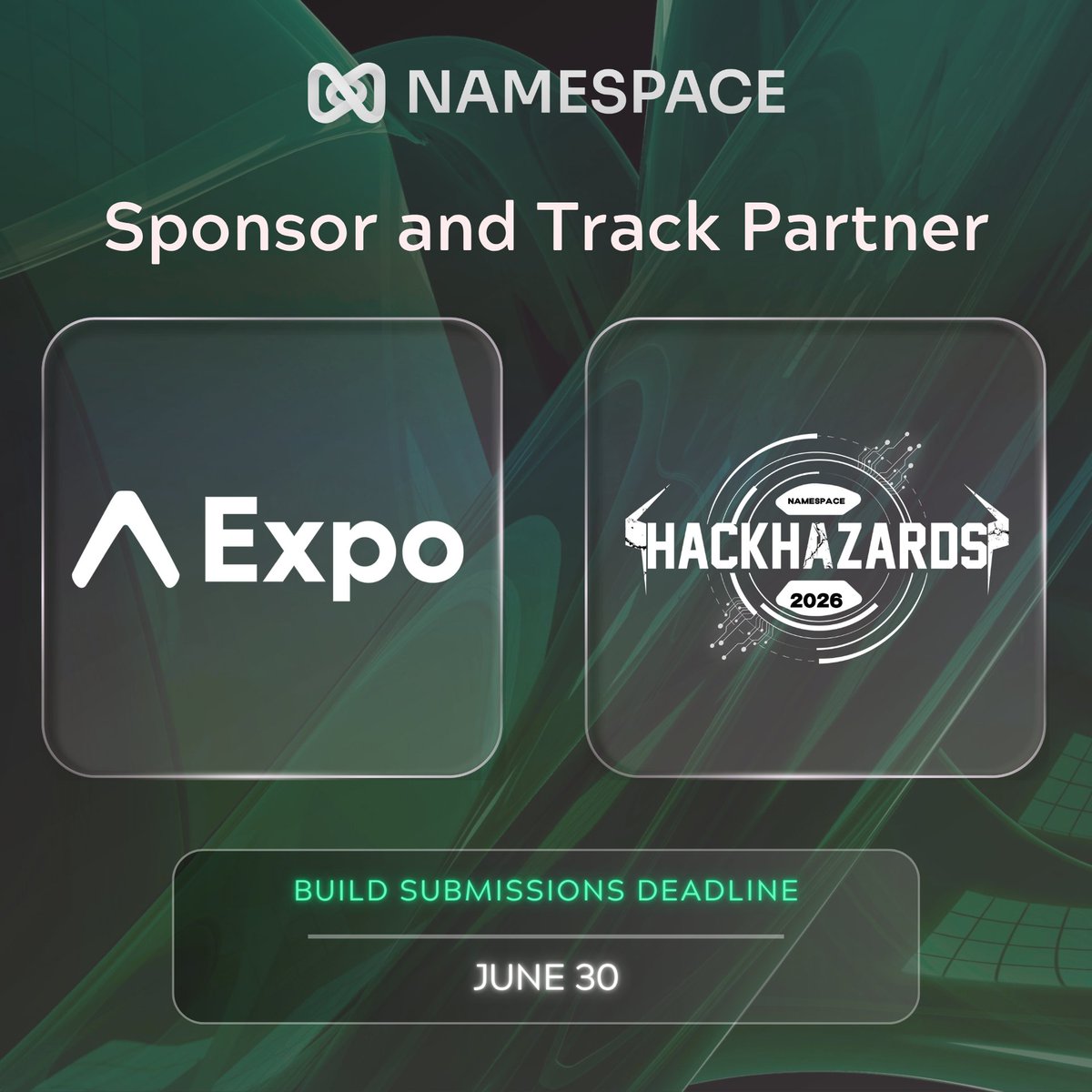 namespaceworld's tweet photo. Excited to announce @expo as a Sponsor & Track Partner for HACKHAZARDS ’26.

Expo has become one of the most important platforms for modern cross-platform app development, helping developers prototype and launch products faster than ever before.

We are excited to see participants at HACKHAZARDS leverage Expo to build innovative mobile experiences and ambitious applications throughout the hackathon. Looking forward to the projects that emerge from this collaboration.

#Expo #HACKHAZARDS26 #ReactNative