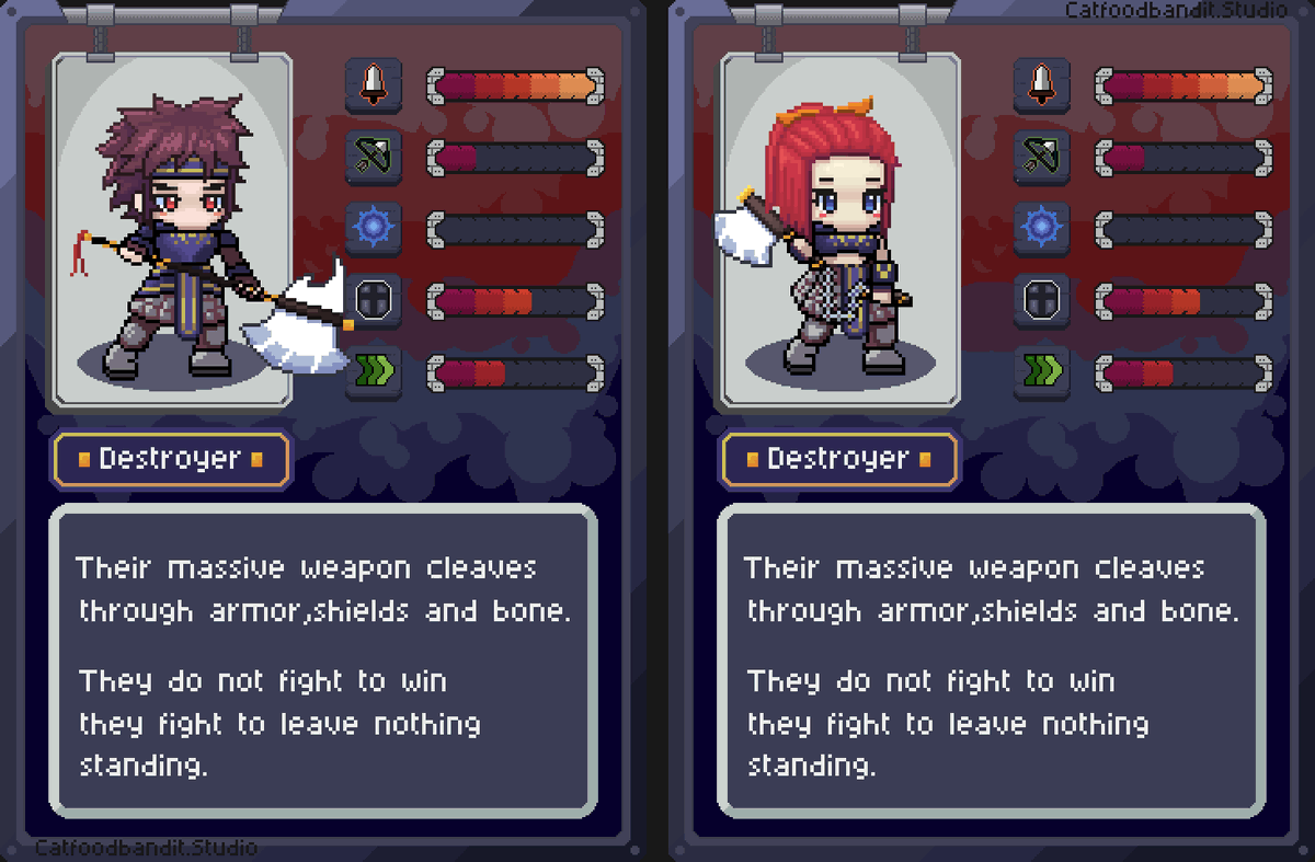 NeonCatStore's tweet photo. Update : Just finished the game project class "Destroyer" Card.

#gamedev #pixelart #gameart #indiedev #solodev https://t.co/lDXFuObo6h