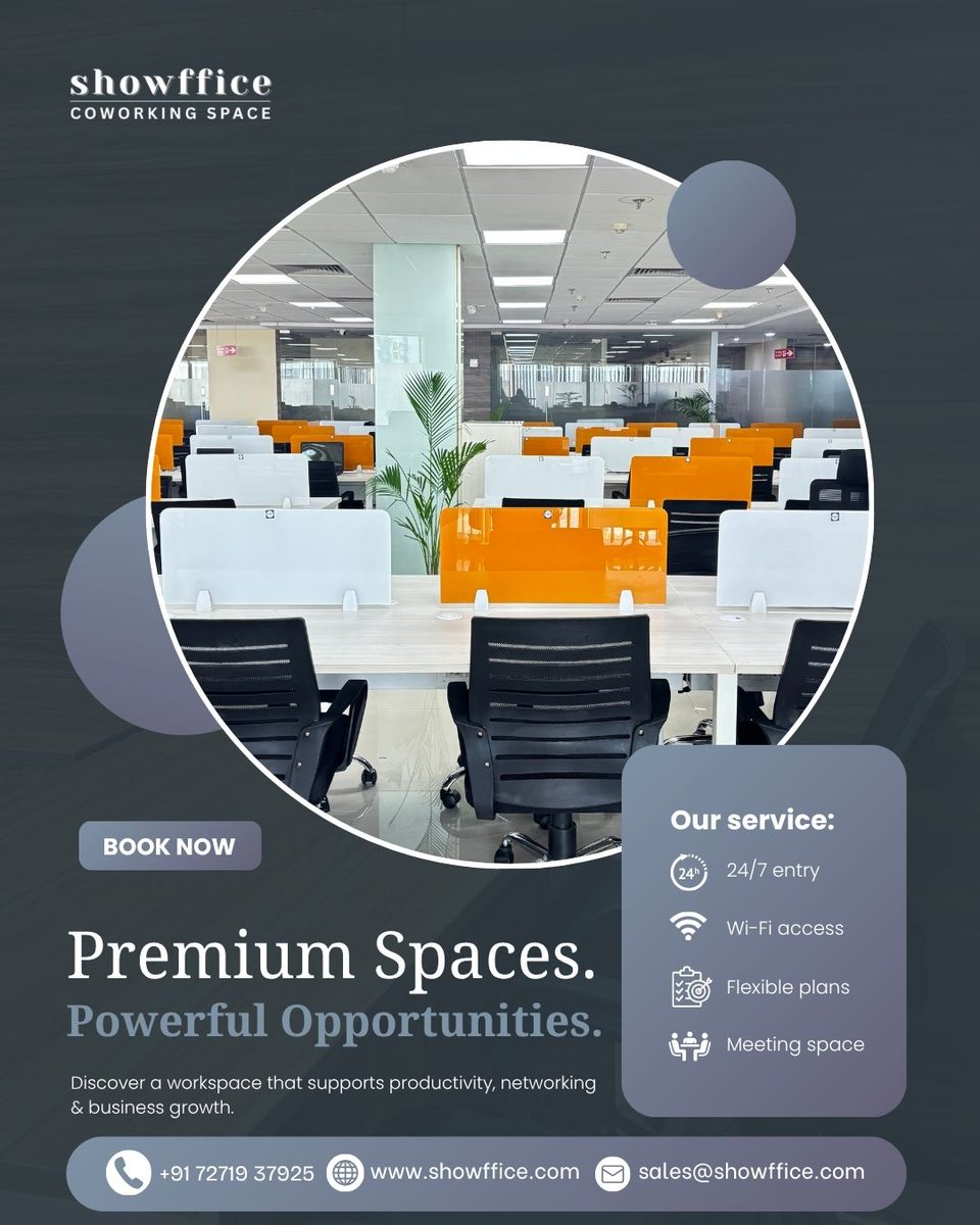 showffice's tweet photo. Work smarter at @showffice, Lucknow — designed for startups, entrepreneurs, and growing teams.

1. 24/7 access
2. High-speed Wi-Fi
3. Flexible plans

Grow your business in a workspace built for productivity.

https://t.co/Gf4GEfyaLC
+91 72719 37925
#Showffice #CoworkingSpace https://t.co/tW3OUuCBLf