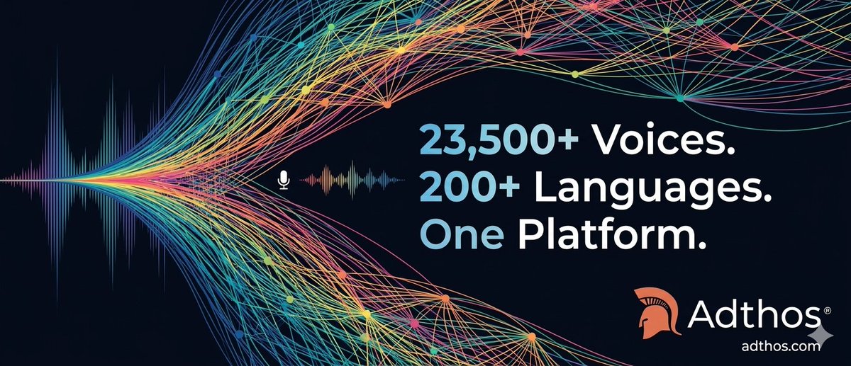 AdthosPlatform's tweet photo. 22,000+ AI voices. 200+ languages. One platform.
 
Adthos gives you the world's largest AI voice library — so you always find the perfect voice for every ad, market and audience.
 
No studios. No casting. Broadcast-ready in minutes.
→ https://t.co/GWqHTbTIad https://t.co/nCD2rz8P4b