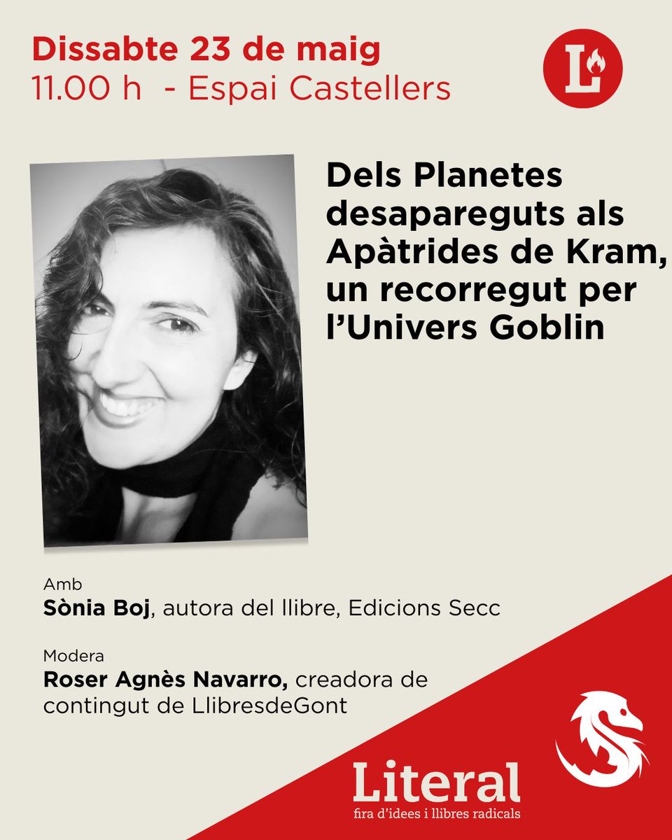 eowin32002's tweet photo. 🧙El 23 maig tornem a la @LiteralBCN  per  xerrar de capitalisme, colonialisme, imperialisme i xenofòbia, amb  crítica i molt d'humor amb dues dones potents, @RedSonjaBoj , una de les autores d'"Els Planetes desapareguts" i @roseragnes, interessant creadora de contingut literària https://t.co/ldjFDanCN1