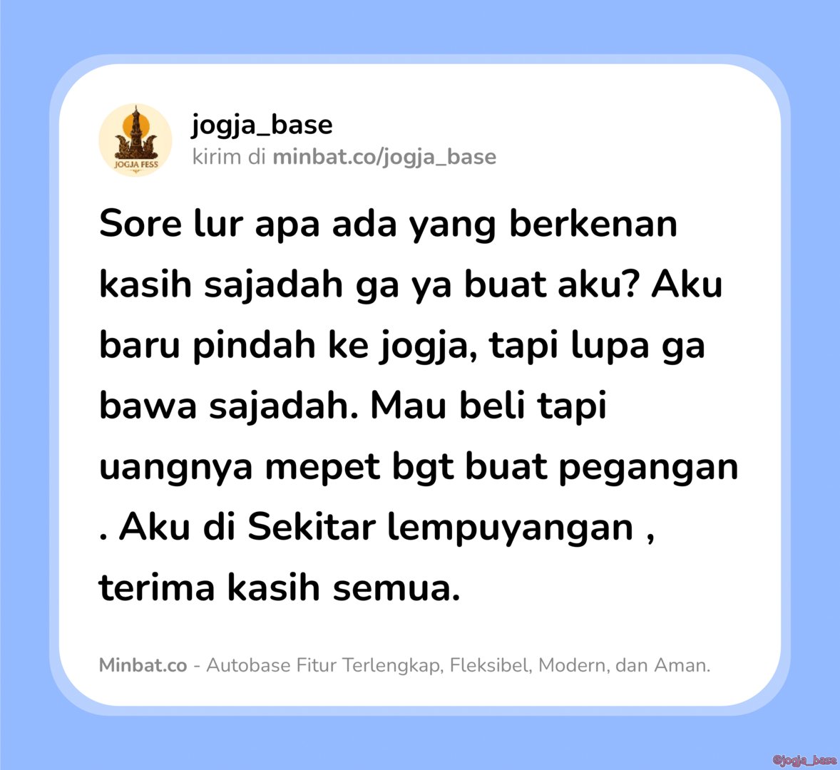 JOGJA FESS | KIRIM FESS CEK PINNED tweet media