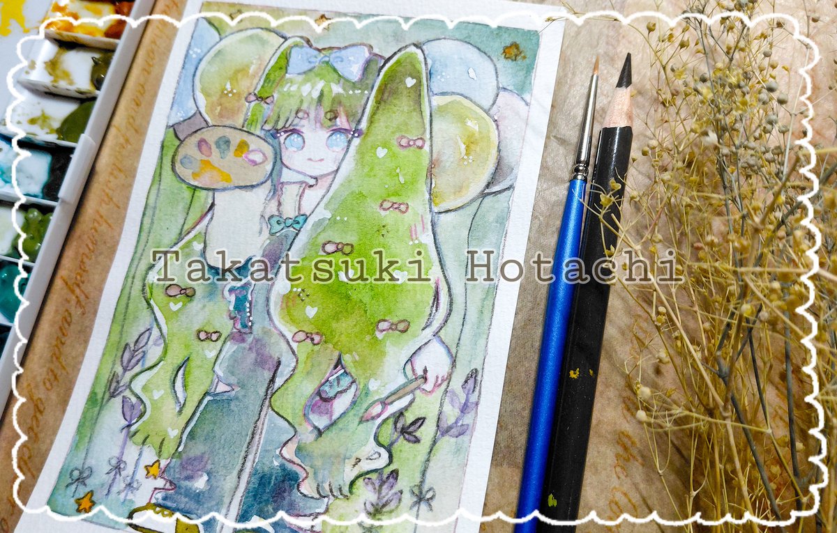 緑の子💚 透明水彩！