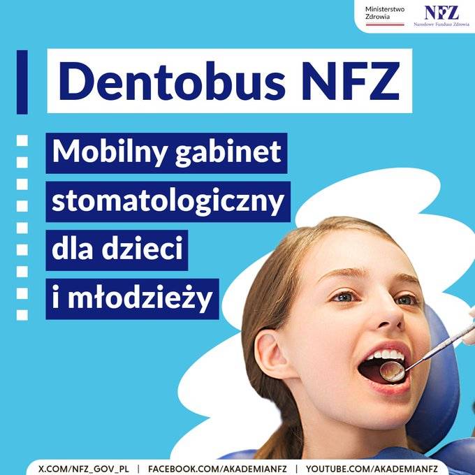 NFZ_Wroclaw's tweet photo. Halo #Osolin 👋 Jutro #dentobus zatrzyma się przy Szkole Podstawowej im. Jana Brzechwy przy ulicy Piłsudskiego. Od 8:00 do 10:00 z konsultacji i leczenia mogą skorzystać dzieci i młodzież do 18 roku życia. https://t.co/R5VMkWGi3V