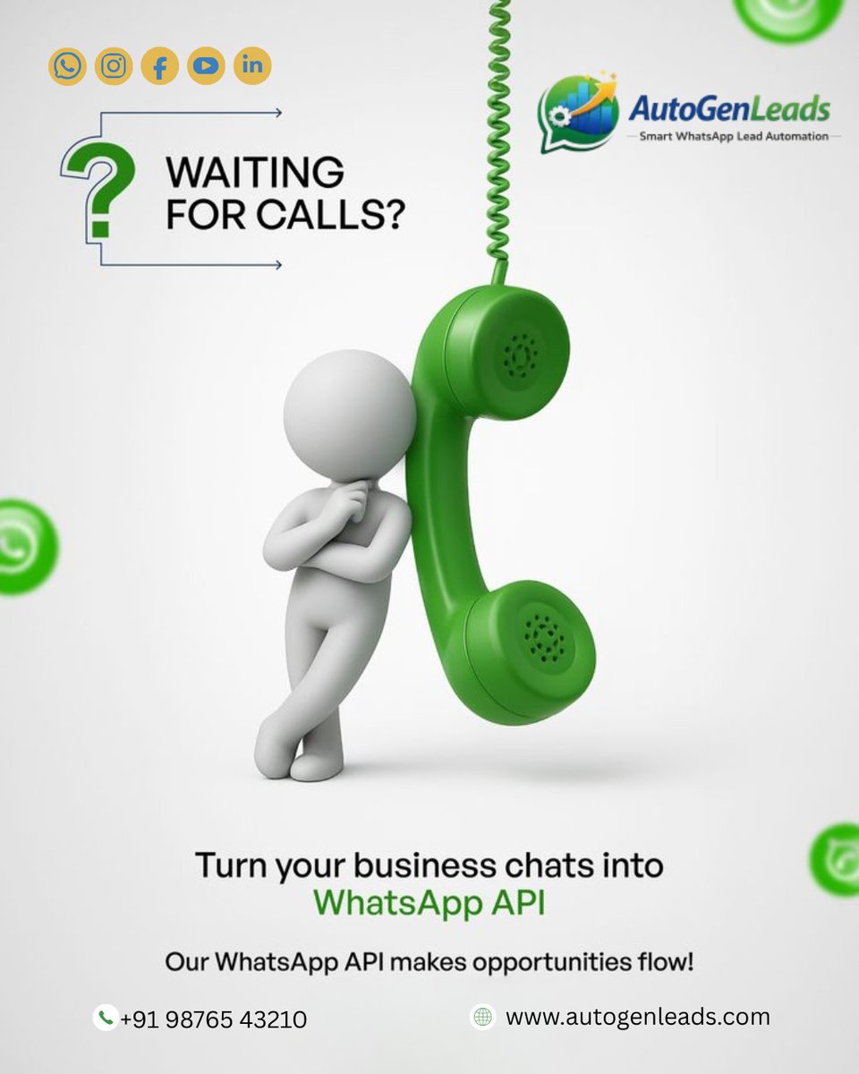 autogenleads's tweet photo. Still depending only on traditional enquiries for business growth? 

Upgrade customer communication with smarter automation and seamless business conversations powered @autogenleads 

https://t.co/85P49gxG25

#AutoGenLeads #WhatsAppBusiness #LeadManagement #CRM #SalesAutomation https://t.co/wIIOsUZanl