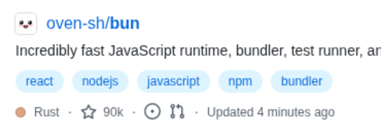 v0dogamer's tweet photo. @ptr_to_joel It's really weird... seeing Rust next to the Bun icon https://t.co/6F1Ij1TllX