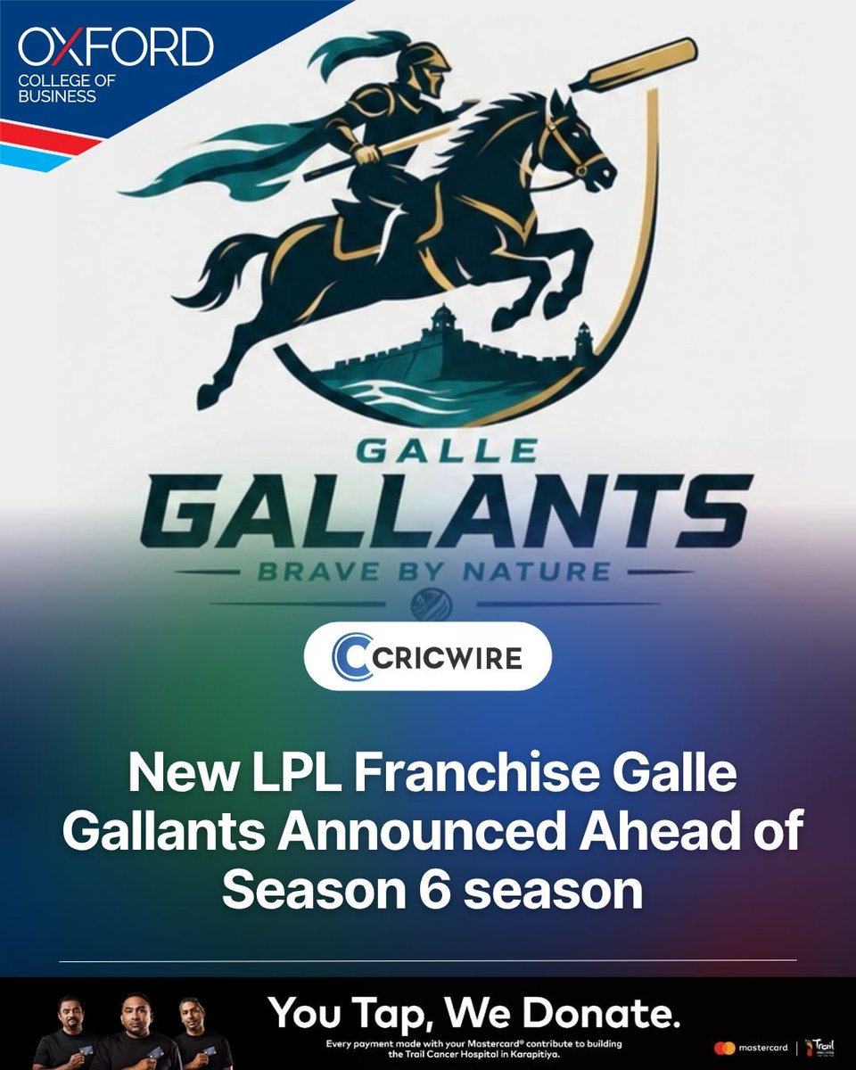 🚨 New Lanka Premier League franchise , representing Galle, has ...