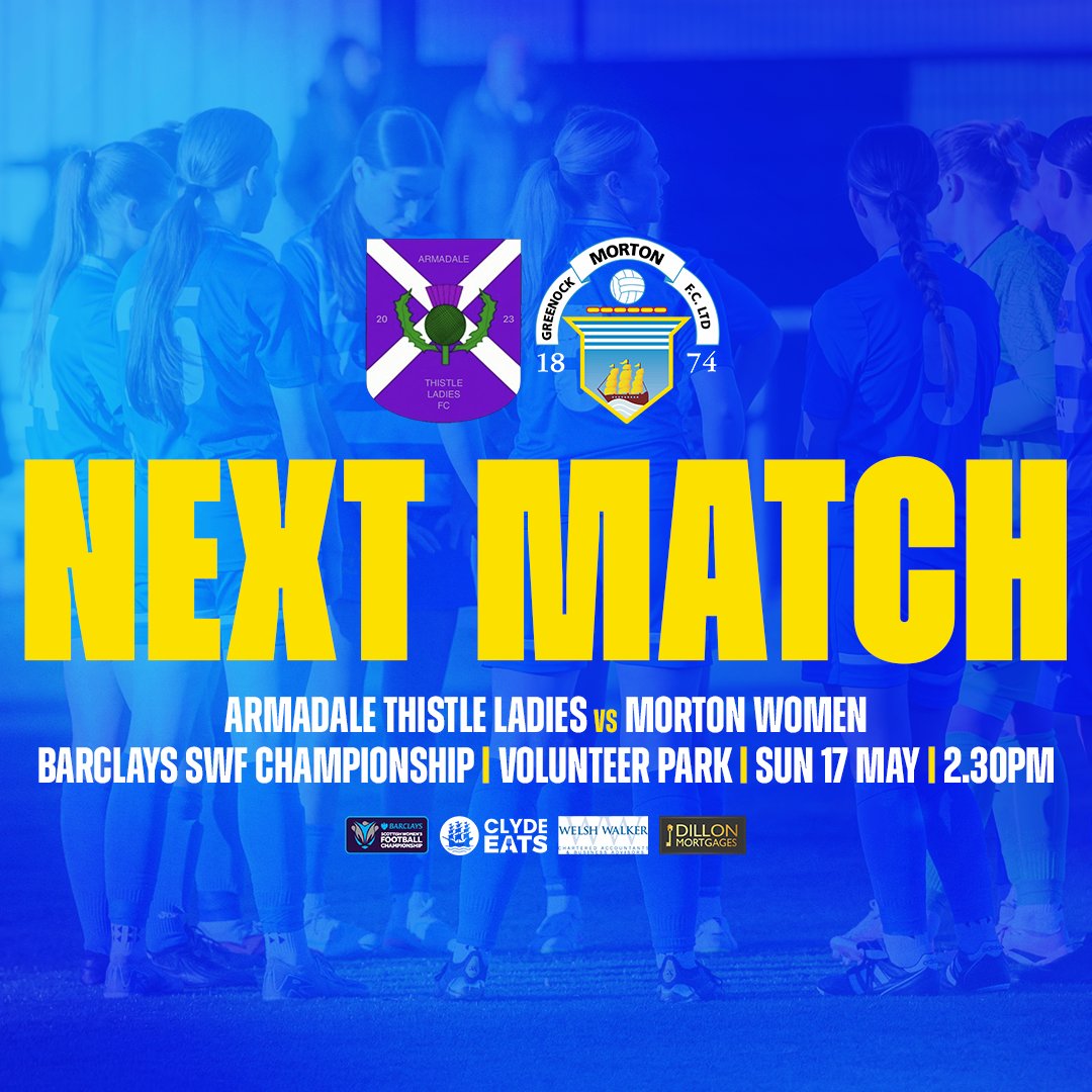 Morton_WFC's tweet photo. ➡️ 𝐔𝐩 𝐍𝐞𝐱𝐭

It all comes down to the final game of the season this Sunday as we travel to face Armadale Thistle Ladies.

Kick-off is 2.30pm at Volunteer Park. https://t.co/A290hRcrCY