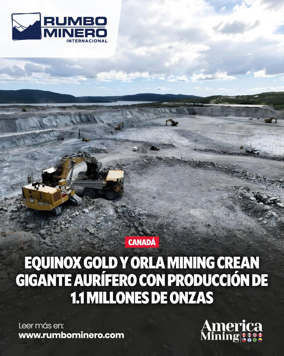 rumbominero's tweet photo. 🟡🌎Equinox Gold y Orla Mining se fusionarán para crear uno de los mayores productores de oro de Norteamérica ⛏️🏆 con operaciones en Canadá, EE.UU., México y Nicaragua.
🔗 https://t.co/l0yr7x7ZIH
#Oro #Minería #EquinoxGold #OrlaMining #RumboMinero https://t.co/gkikJQwisu