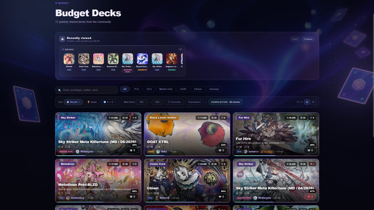 FuwalabYGO's tweet photo. Yu-Gi-Oh! Community ! Do you want to stay competitive without emptying your wallet?💸

We've just launched a new section dedicated to budget-friendly community decks! Find your next powerful build for less. 👇

https://t.co/TyfYb8KhxK https://t.co/trFzs60cx1