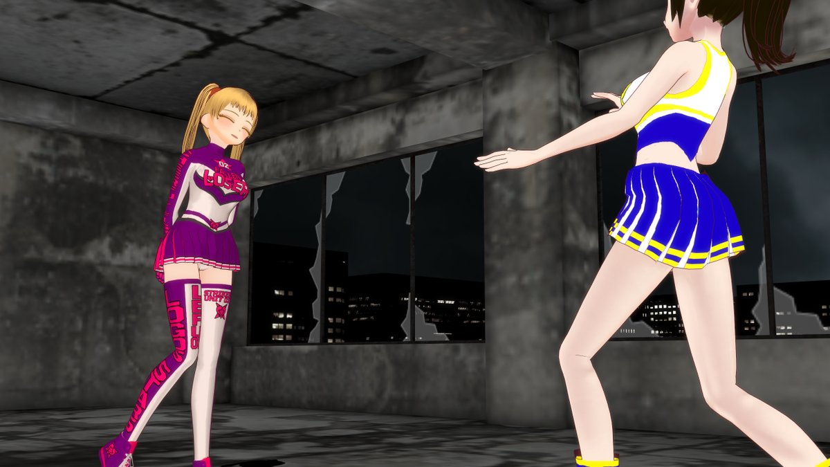 4ukJXpHhcW0iPhf's tweet photo. ※前話は引用元からどうぞ
model test v2様（@heroineinperil）とQuappa-El様（@quappael）のモデルをお借りしました。
お借りした全てのデータは最初の画像の代替テキスト（ALT）に記載。

ヒロインが消息を絶った廃墟を調べる星川光の前に、洗脳されたフレンが現れる。
#ヒロピン #リョナ #MMDリョナ https://t.co/v90XHdI0SV