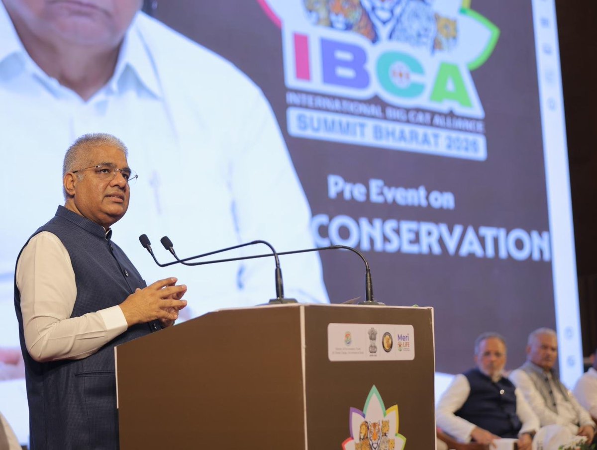 moefcc's tweet photo. At the Asiatic Lion Conservation Programme in Gir, held as a precursor to #IBCASummit2026, HMEFCC Shri @byadavbjp highlighted how the summit will strengthen global collaboration for big cat conservation.

He also highlighted the role of lions as apex predators in maintaining ecological balance and biodiversity.