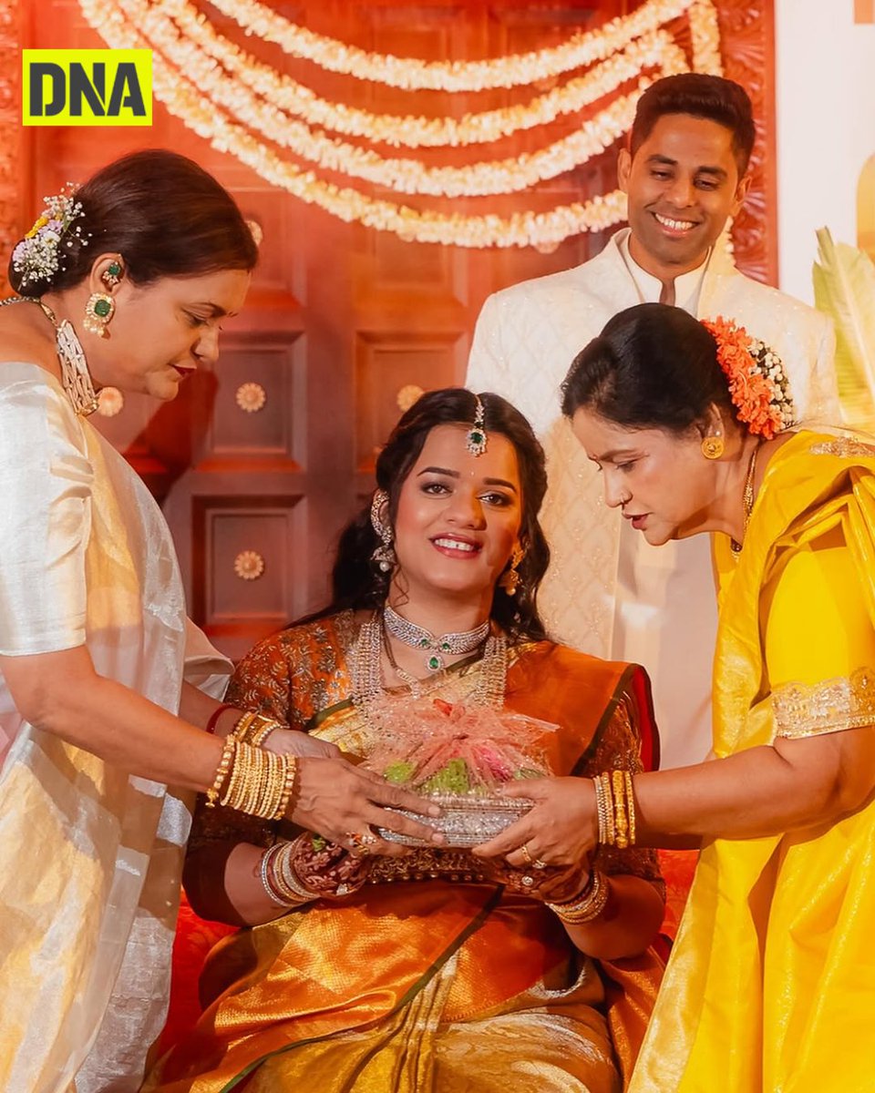 dna's tweet photo. Devisha Shetty shares special moments from her bayake ceremony.

#DNAUpdates | #SuryaKumarYadav | #DevishaShetty | https://t.co/z8ojypoOOL