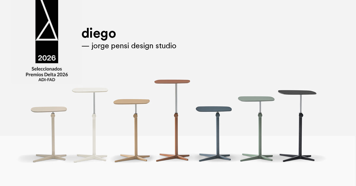 Pedrali's tweet photo. Diego side table and Plural Soft multiple seating — both by @JORGEPENSI —  have been selected by the ADI FAD Industrial Design Association and are competing for the Delta Awards 2026. They will be showcased in the “Delta Awards 2026” exhibition in Barcelona from 22 Jul to 6 Sept. https://t.co/6TBjqKuYot