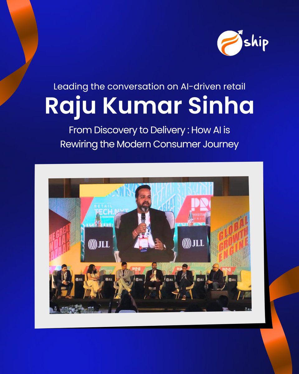 FshipIndia's tweet photo. A great conversation on how AI is transforming the way brands connect, sell, and deliver.

Glad to see Raju Kumar Sinha representing @FshipIndia  at @PhygitalRetail PRC 2026, sharing perspectives on From Discovery to Delivery: How AI is Rewiring the Modern Consumer Journey.

If you’re at the event, drop by Booth RT-22, we’d love to continue the conversation around smarter shipping and retail growth.

#event #shipping #AI #logistics #aiinlogistics