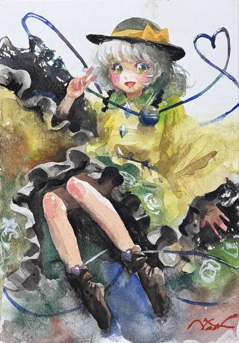 透明水彩一時間でこいしちゃんかいたよ! #5月14日はこいしの日