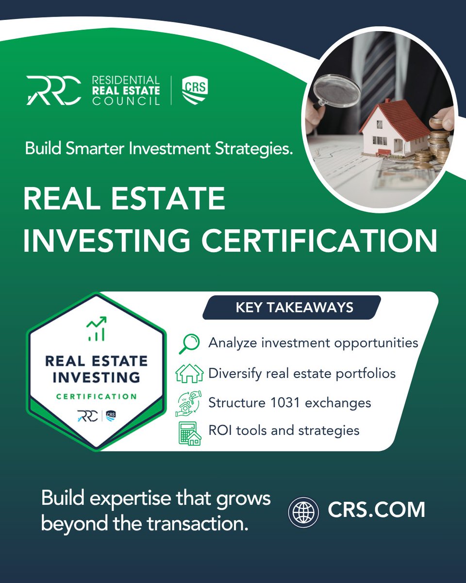ThisIsRRC's tweet photo. Gain practical strategies for evaluating investment properties, understanding portfolio growth and guiding clients with confidence in today’s investment market. Take your expertise beyond the transaction with the RRC Real Estate Investing Certification: https://t.co/vE2pkgr7YU ✨ https://t.co/u1iERzMhMP